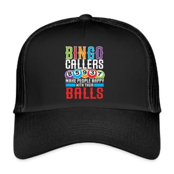 Bingo Caller Bingo Player Gambling Lottery - Trucker Cap - black/black - Front
