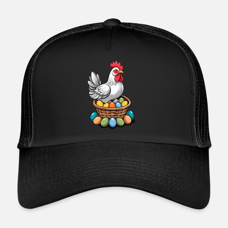 Poulet de Pâques Coloré Mignon Drôle D’oeufs De Pâques Nid Casquette trucker 