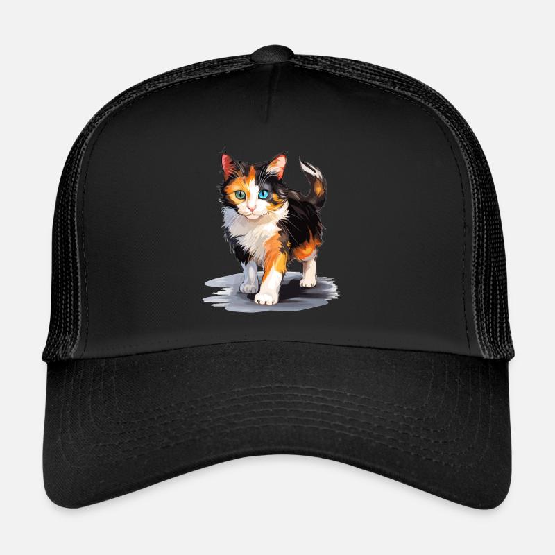 Calico Cat Glückskatze - Trucker Cap - Schwarz/Schwarz