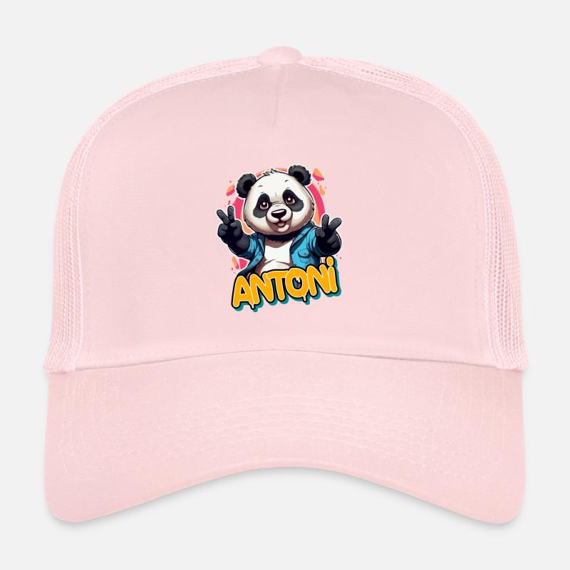 ANTONI - Handsome Boy Name with Cool Panda Trucker Cap