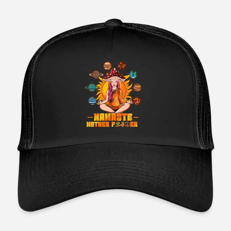 Hippie Mushrooms Shrooms Psychedelic Mushroomhead - Trucker Cap - black/black