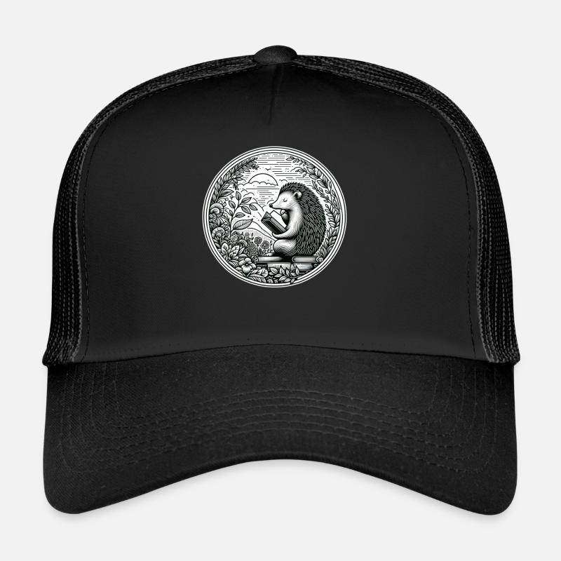 Hérisson wilderness livre lecture illustration Casquette trucker 