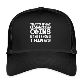 Münzsammler Numismatik Die Münzen Sammeln - Trucker Cap - Schwarz/Schwarz - Vorne