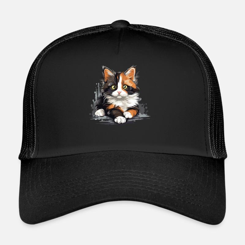 Chat calicot Chat porte-bonheur Casquette trucker 