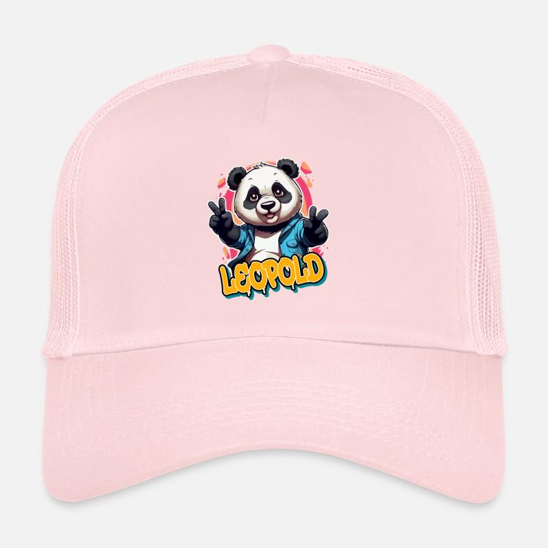LEOPOLD - Handsome boy name with cool panda Trucker Cap