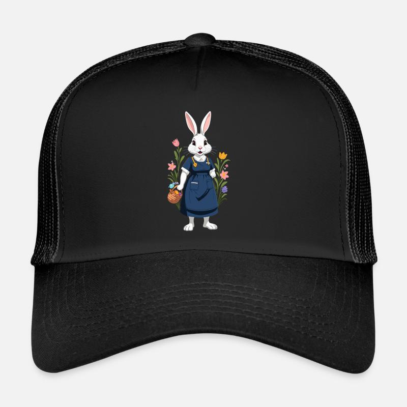 Infirmière lapin Lapin de Pâques Infirmière - Casquette trucker  - noir/noir