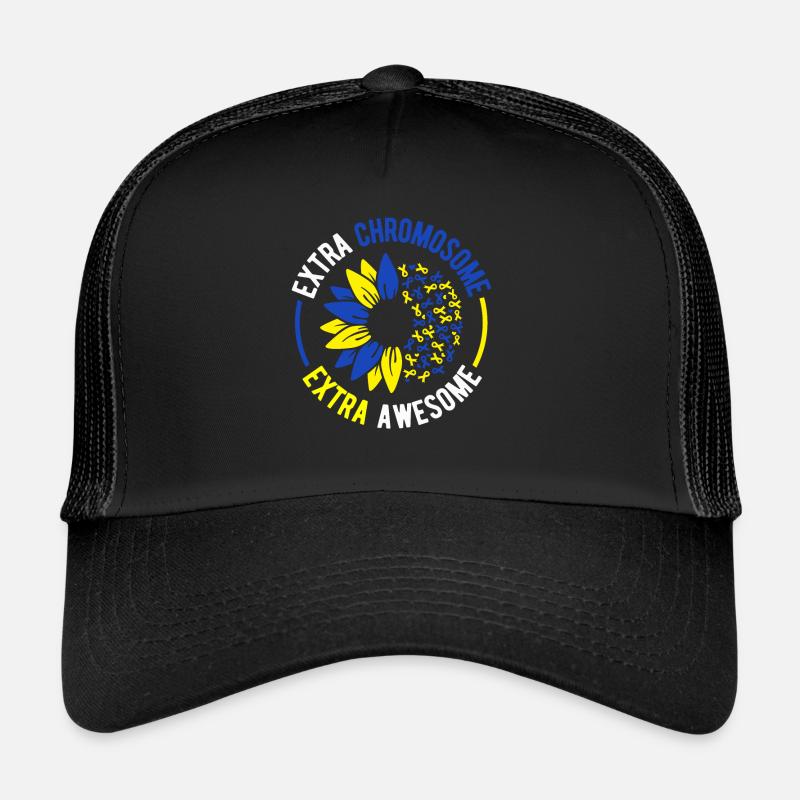 Love Doesn't Count Chromosomes Down Syndrome - Trucker Cap - Schwarz/Schwarz