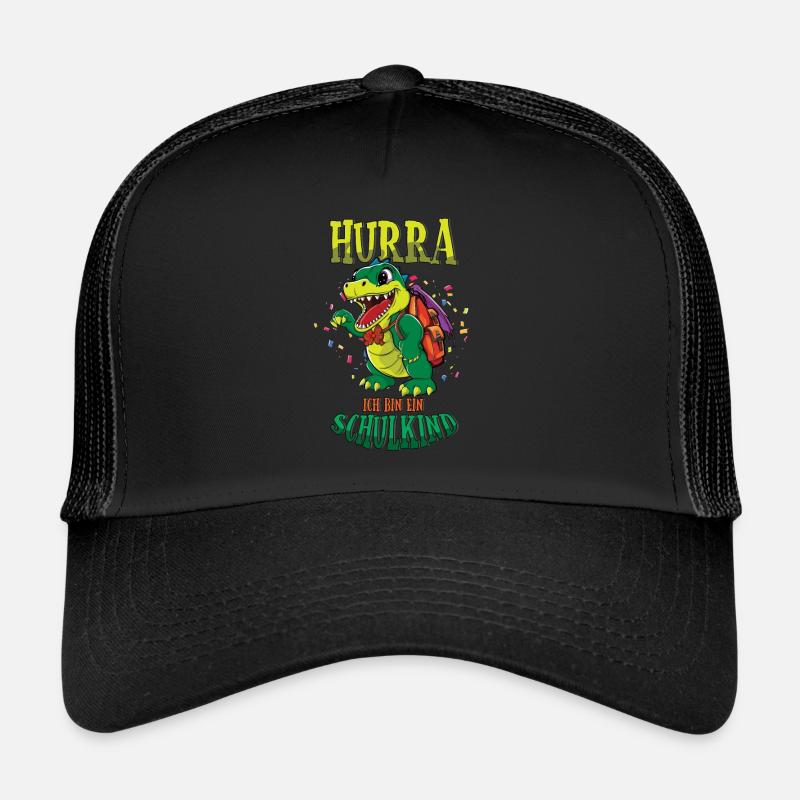 Hurra Ich Bin Ein Schulkind Dino Einschulung Trucker Cap