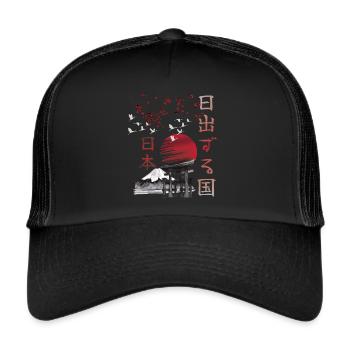 Japanese Art Japan Fuji Torii - Trucker Cap - black/black - Front