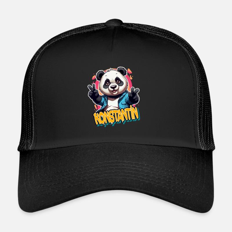 KONSTANTIN - Beau prénom de garçon avec un panda cool Casquette trucker 