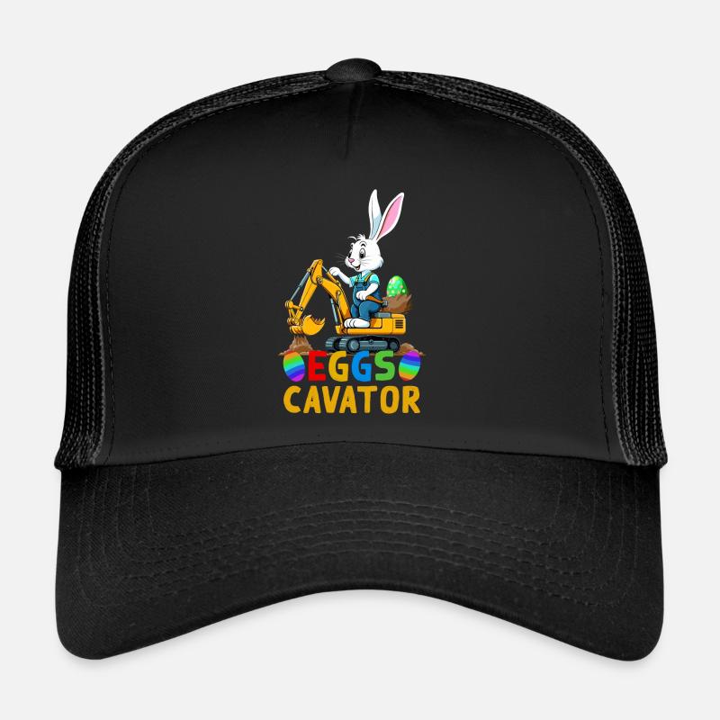 Lustiger Ostern Spruch Osterhase Baggerfahrer Trucker Cap