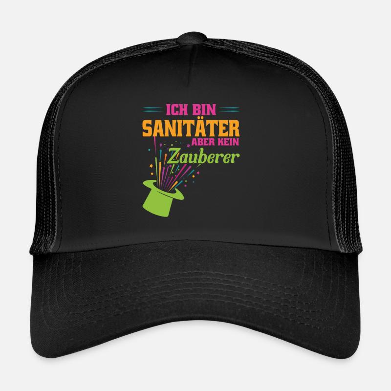 Sanitäter Beruf Rettungssanitäter Geschenk - Trucker Cap - Schwarz/Schwarz