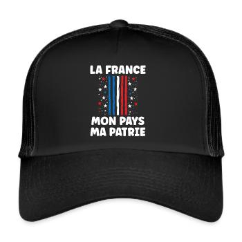 patriote la france mon mapys ma patrie - Casquette trucker  - noir/noir - Devant