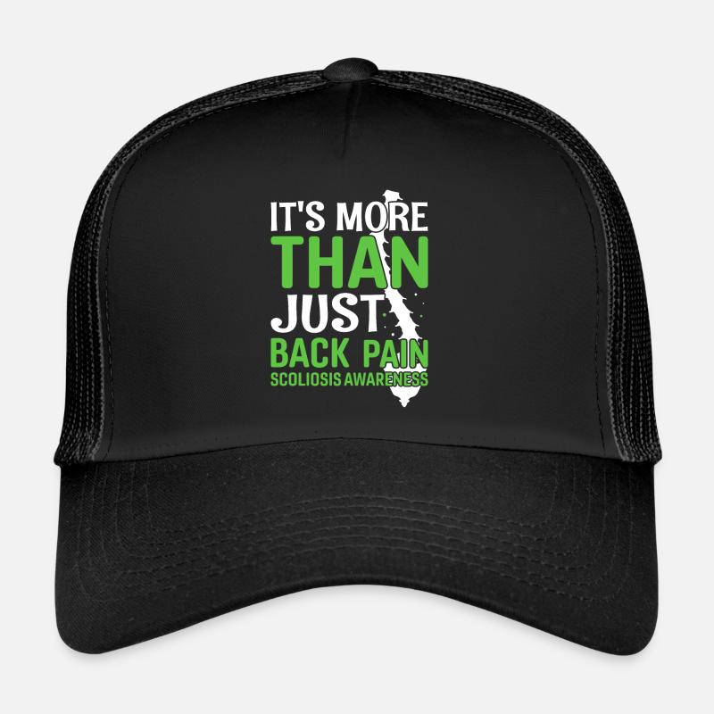 Sensibilisation à la scoliose Déformation de la colonne vertébrale Ruban vert Casquette trucker 