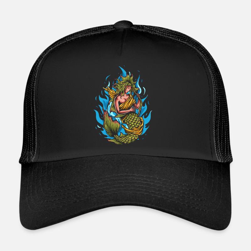 Sirène jouant de la harpe Casquette trucker 