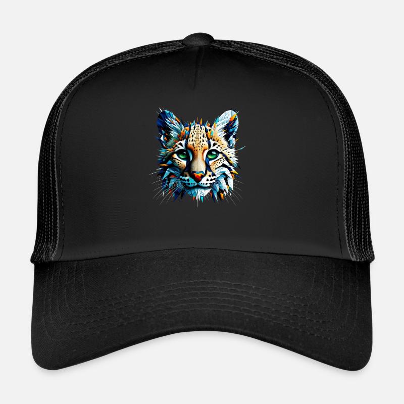 Polygon Art Ozelot Ozelots Zwerg Leopard Trucker Cap