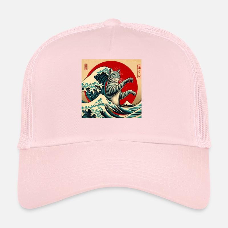 Coucher de soleil Silhouette vague Papyrus Casquette trucker 