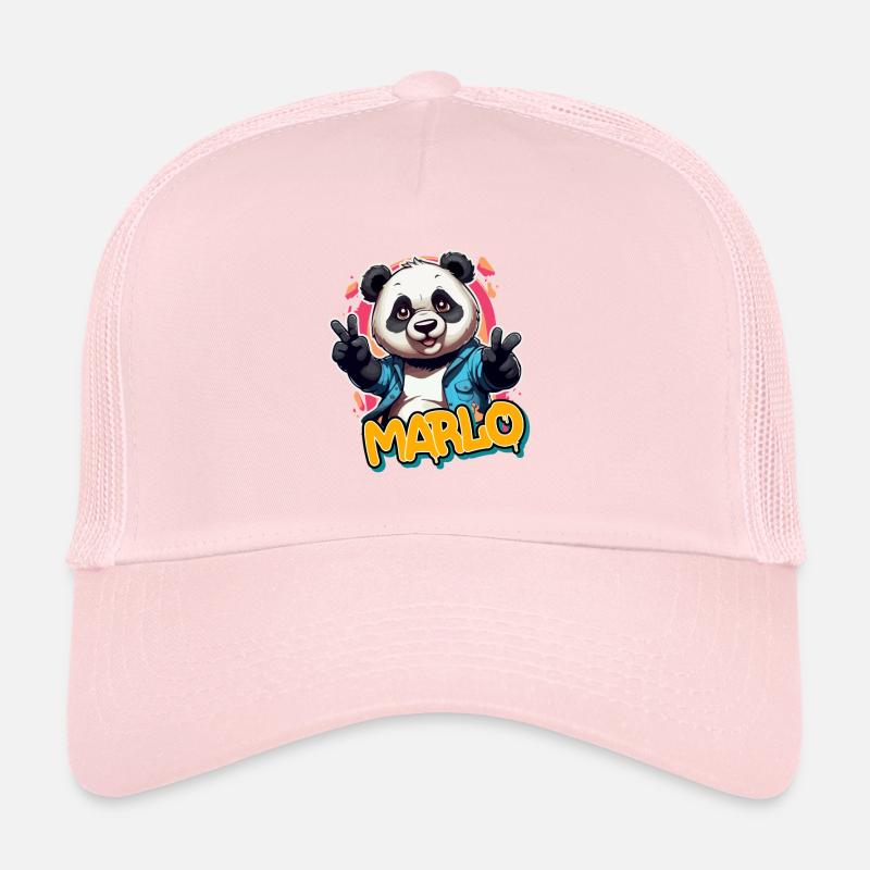 MARLO - Handsome boy name with cool panda Trucker Cap