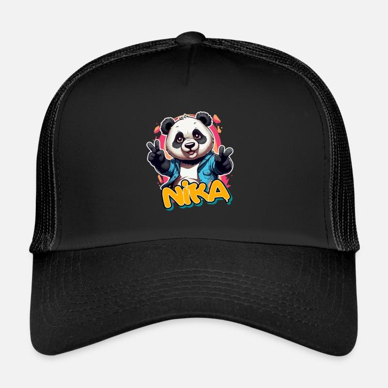 NIKA - Beau prénom de garçon avec panda cool Casquette trucker 