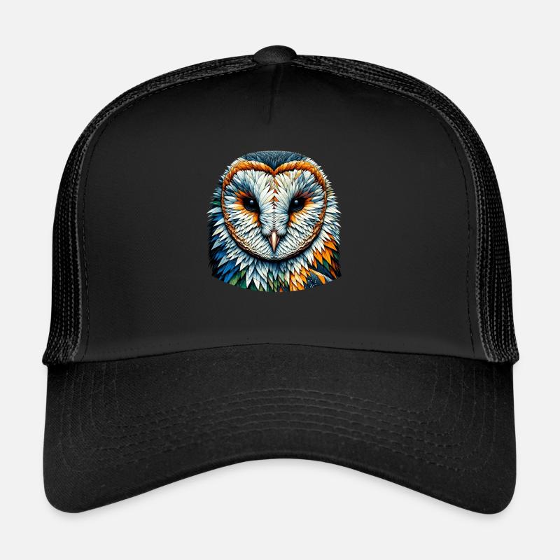 Polygon Art Barn Owl Owls Trucker Cap