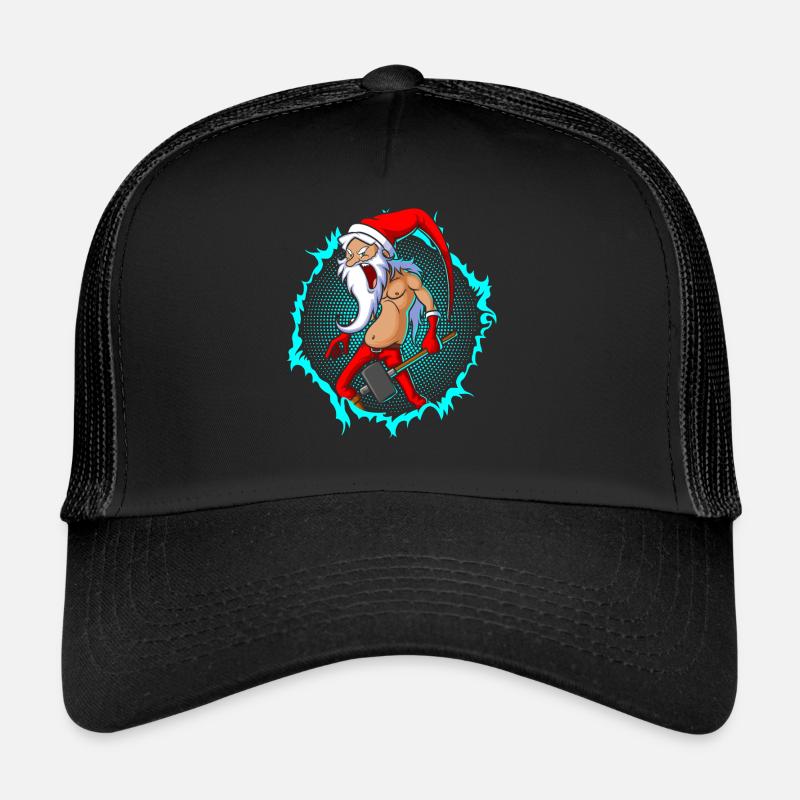 The crazy Santa Claus with halftone Trucker Cap