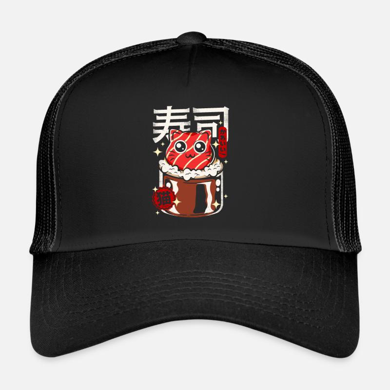 Japan - Cute Sushi Cat - Trucker Cap - black/black