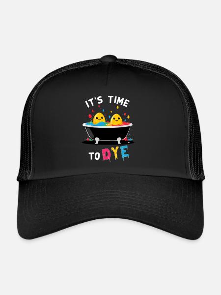 Funny Egg Dyeing Colors for Easter Artist - Trucker Cap - black/black - Front
