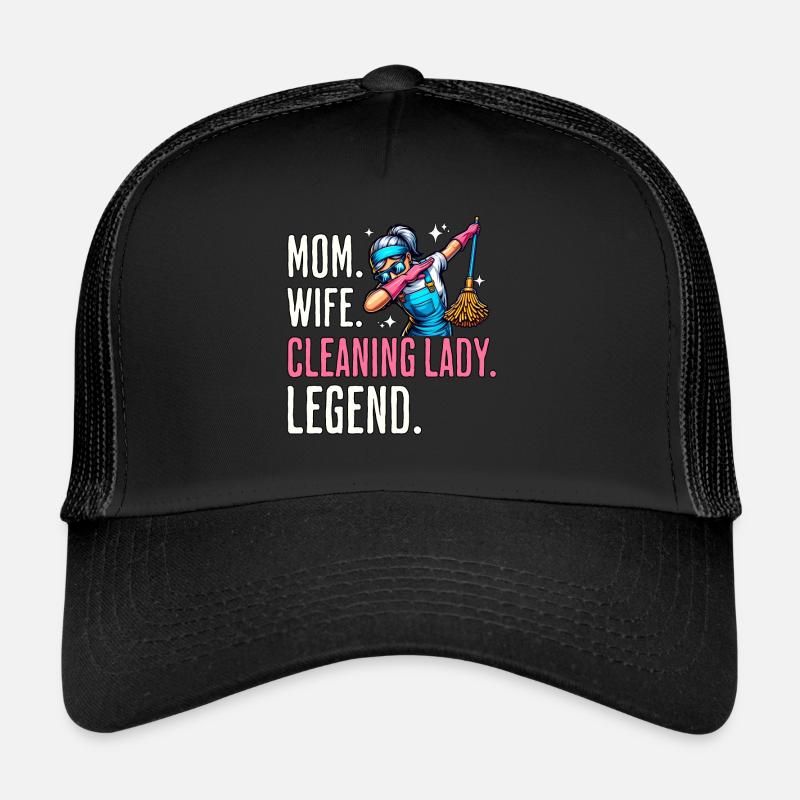 Putzfrau Mama Reinigungskraft - Trucker Cap - Schwarz/Schwarz