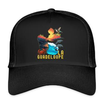 Guadeloupe Antilles Françaises 971 Dauphin Colibri - Casquette trucker  - noir/noir - Devant