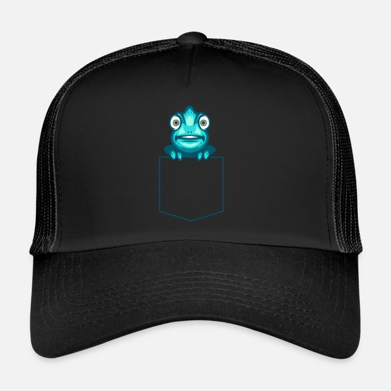 Chamäleon Reptile Zoo Keeper Echsensafari - Trucker Cap - Schwarz/Schwarz
