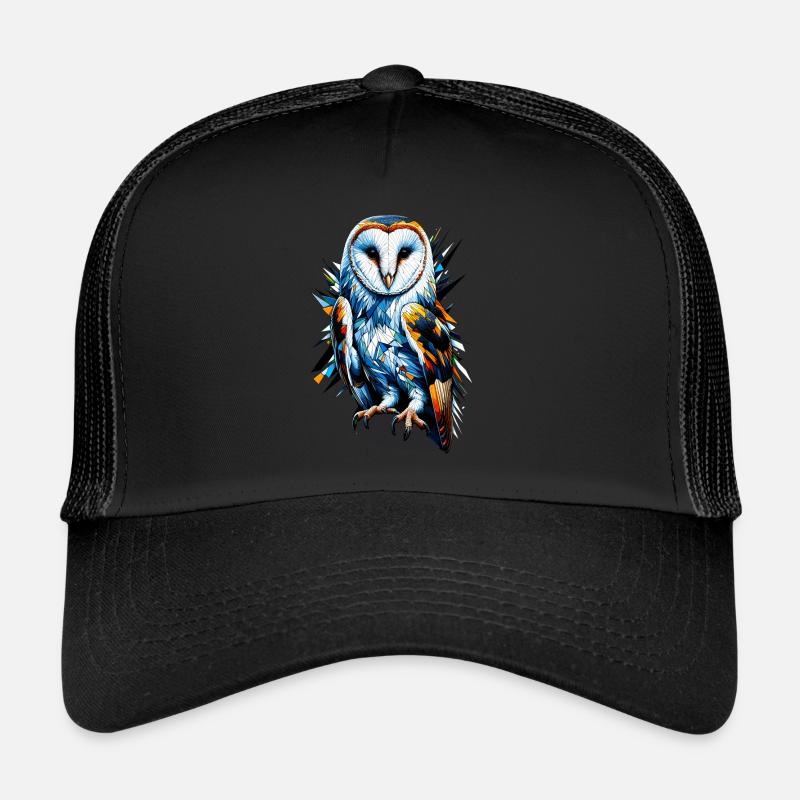 Polygon Art Barn Owl Owls Trucker Cap