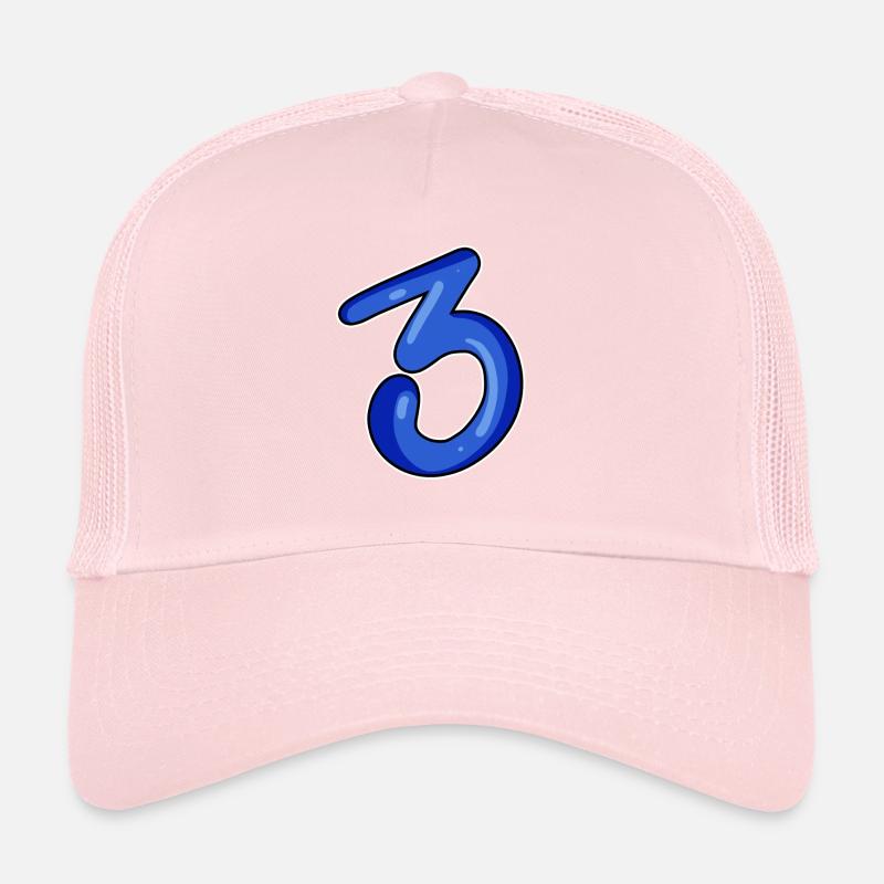 Three - 3 - Number 3 - Number 3 Trucker Cap