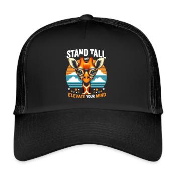 Smart Giraffe Stand tall & Elevate Your Mind - Trucker Cap - black/black - Front