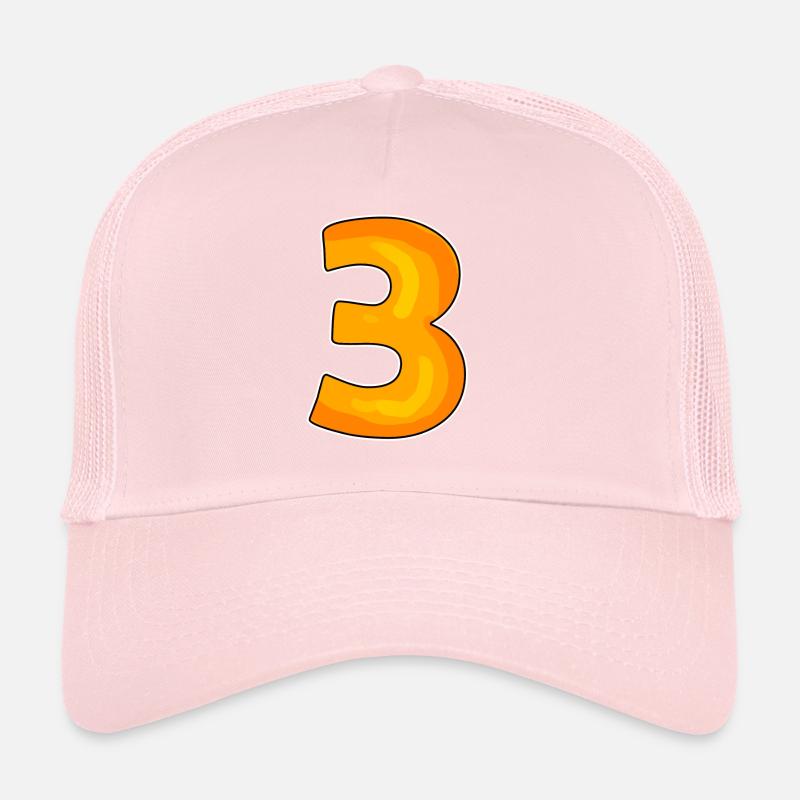 Three - 3 - Number 3 - Number 3 Trucker Cap