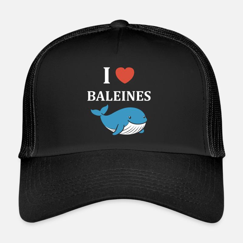 Baleines bleu Amour baleine Casquette trucker 