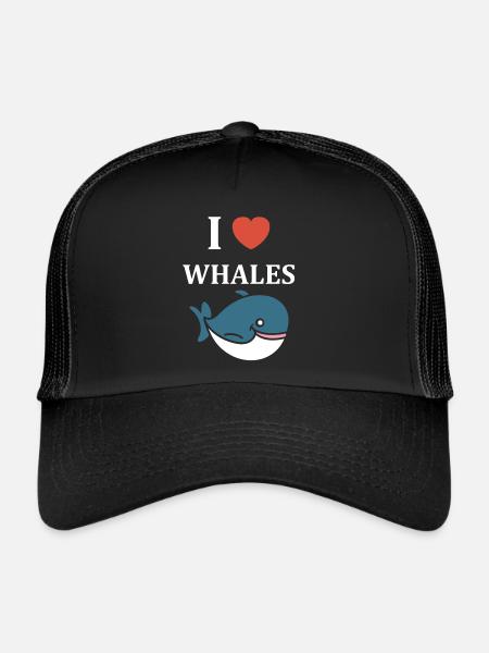 Baleines bleu Amour baleine - Casquette trucker  - noir/noir - Devant