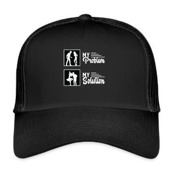Danseuse Swing Mon Problème Ma Solution Pictogramme Maman - Casquette trucker  - noir/noir - Devant