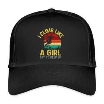 Rock Climber Climbing Mountain - Trucker Cap - black/black - Front