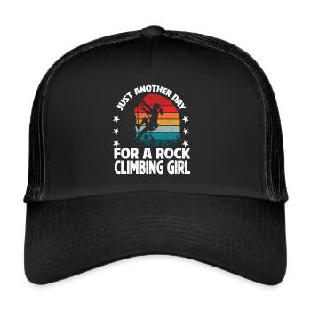 Rock Climber Climbing Mountain - Trucker Cap - black/black - Front