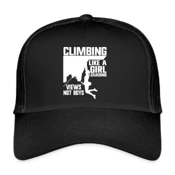 Rock Climber Climbing Mountain - Trucker Cap - black/black - Front