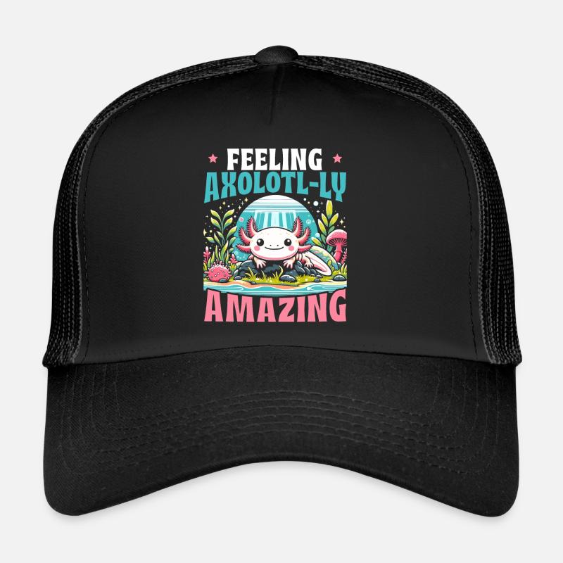 Kawaii Axolotl Walking Fish Mexican Trucker Cap