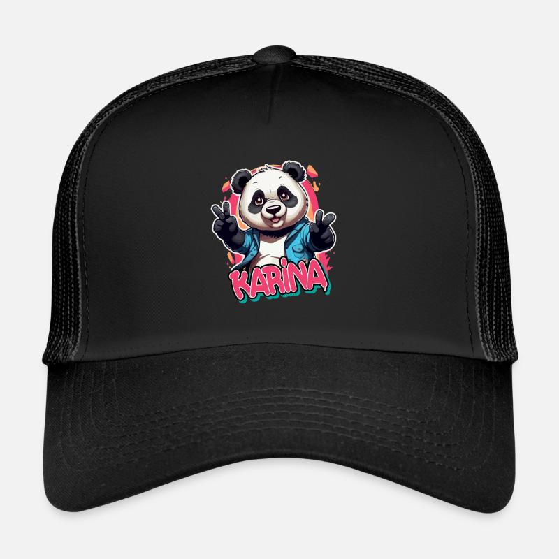 KARINA - Beau nom de fille avec Panda cool Casquette trucker 