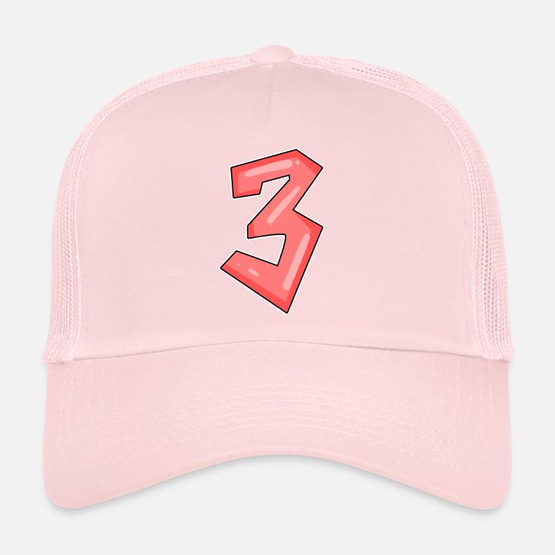 Three - 3 - Number 3 - Number 3 Trucker Cap