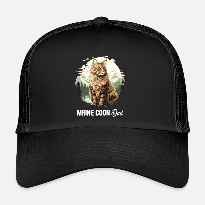 Maine Coon Kätzchen Maine Coon Katze - Trucker Cap - Schwarz/Schwarz