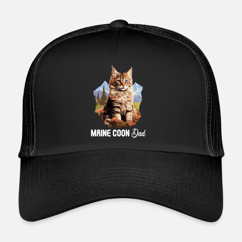 Maine Coon Kätzchen Maine Coon Katze - Trucker Cap - Schwarz/Schwarz