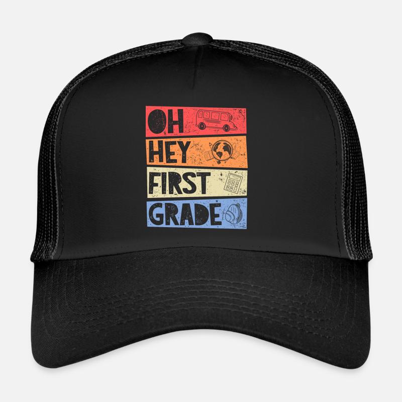 Oh Hey 1. Klasse Retro Einschulung Mädchen Junge Trucker Cap