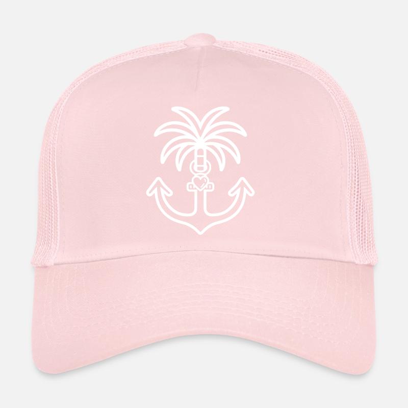 Palme Anker Herz Liebe Trucker Cap