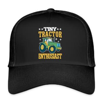Traktorjunge Junger Bauer Traktorliebhaber - Trucker Cap - Schwarz/Schwarz - Vorne