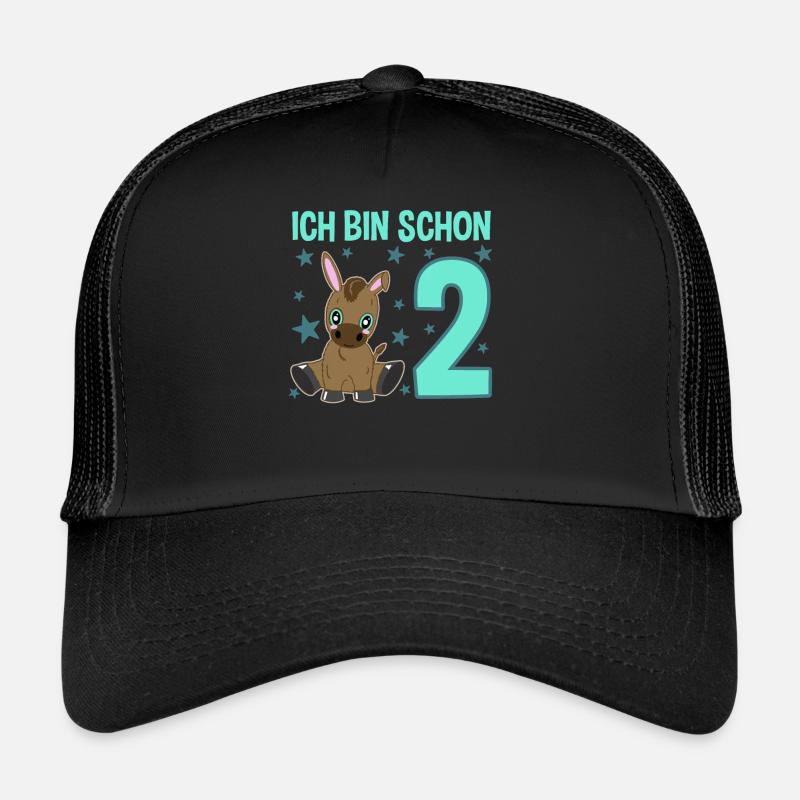 Two Year Old Naughty Birthday Donkey Trucker Cap
