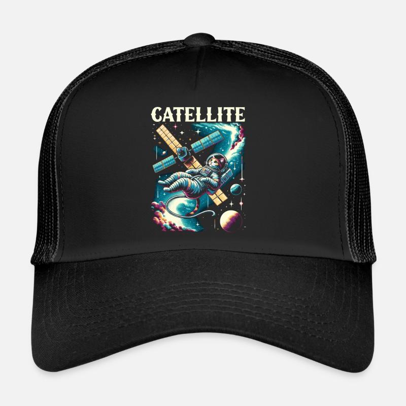 Astronaut Cosmonaut Cat Trucker Cap